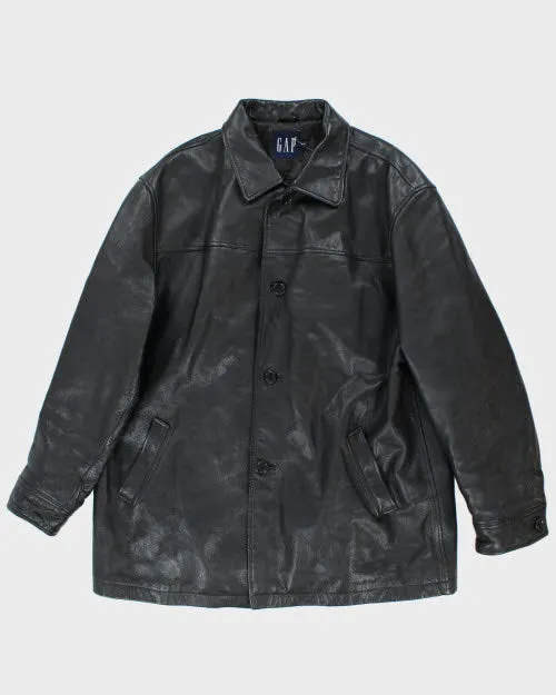 Vintage Men's GAP Heavyweight Button Up Leather Jacket - XL sold by Rokit