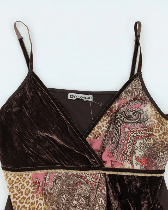 Y2k 00s Option Elle Velvet Paisley Pattern Cami - L sold by Rokit product image thumbnail 3