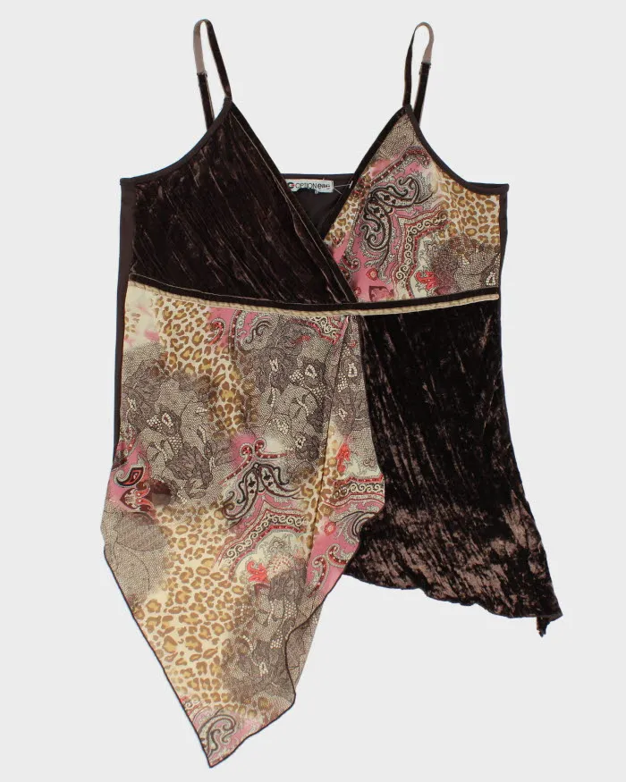 Y2k 00s Option Elle Velvet Paisley Pattern Cami - L sold by Rokit