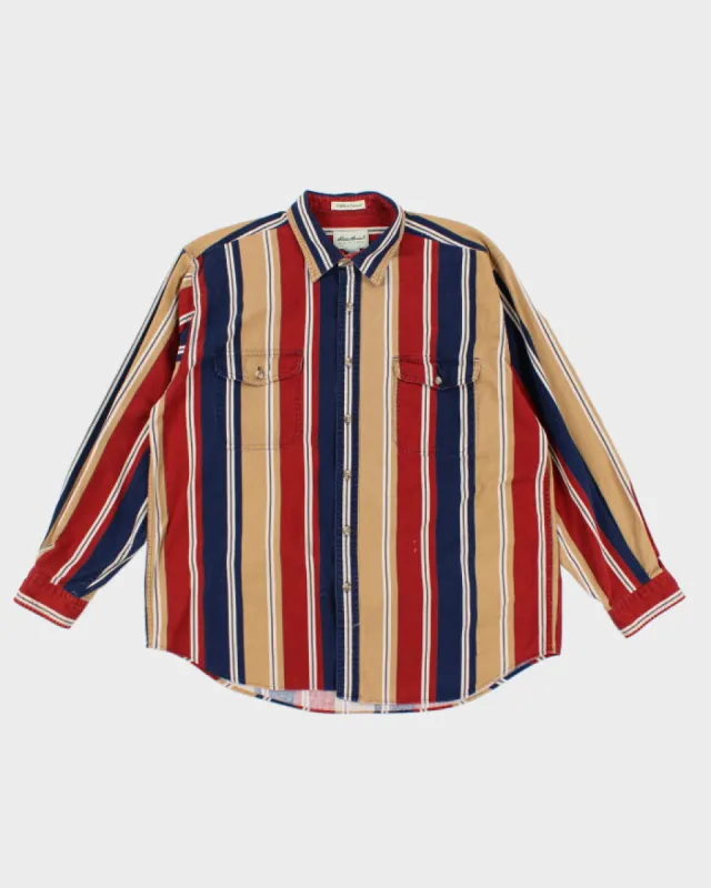 Vintage 90's Eddie Bauer Striped Button Up Shirt - XL sold by Rokit