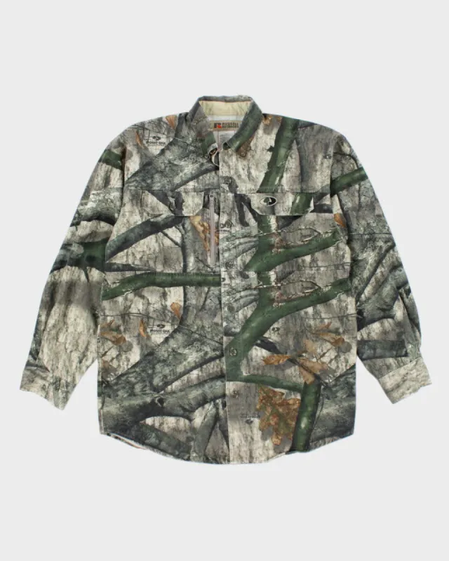 Vintage Russell Athletic Mossy Oak Camouflage Button Up Shirt - M sold by Rokit