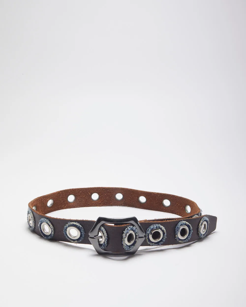 Vintage Leather Denim Eyelet Belt - W6-W39 sold by Rokit product image thumbnail 2