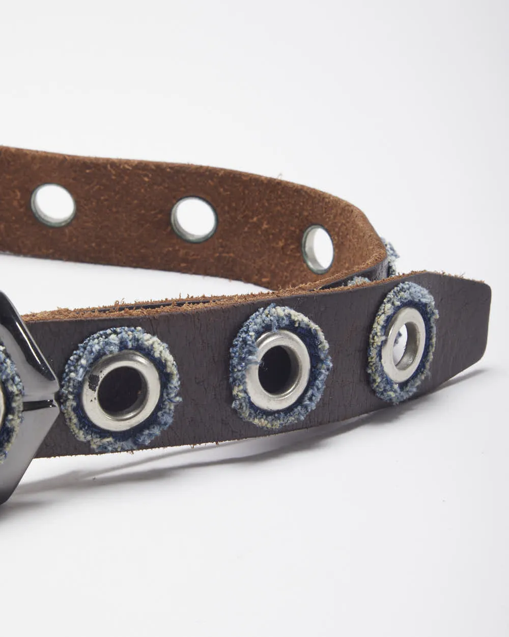 Vintage Leather Denim Eyelet Belt - W6-W39 sold by Rokit product image thumbnail 4
