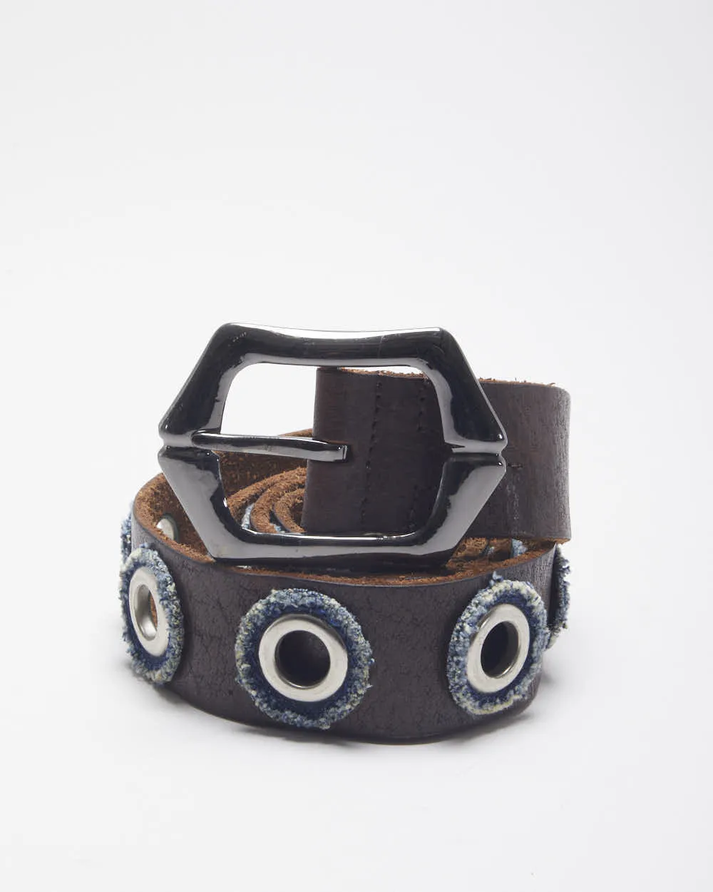 Vintage Leather Denim Eyelet Belt - W6-W39 sold by Rokit