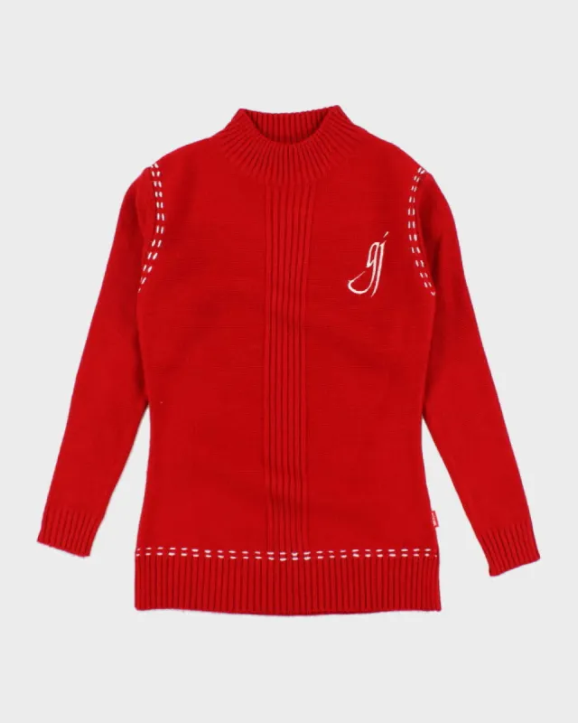GJ Jeans Red Knit Jumper - S sold by Rokit