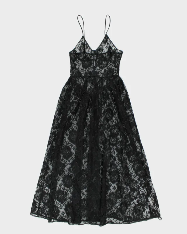 Y2k 00s Lace Maxi Dress - S sold by Rokit