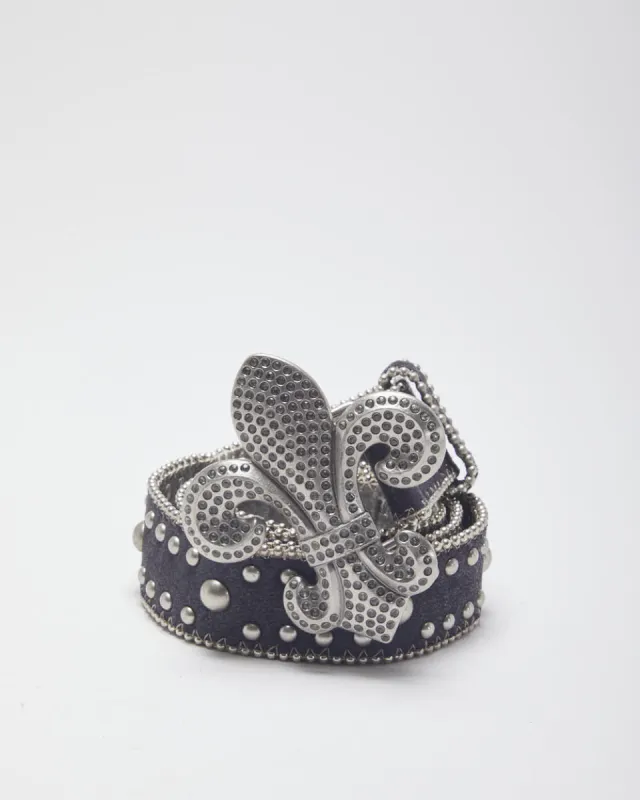 Kathy Van Zeeland Fleur De Lis Studded Belt - W34-W39 sold by Rokit