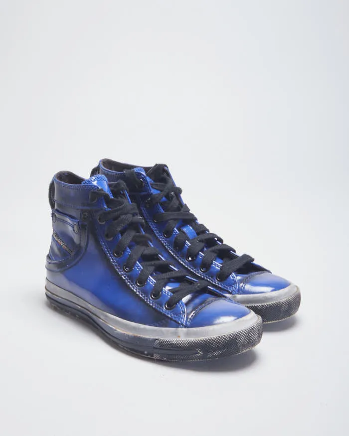 Diesel Patent Blue Trainers - UK2.5 sold by Rokit