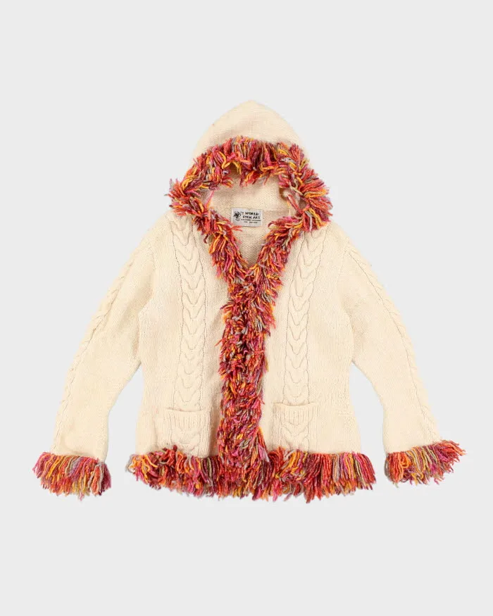 Y2k 00s Tassel Wool Blend Zip-up Cardigan - M sold by Rokit