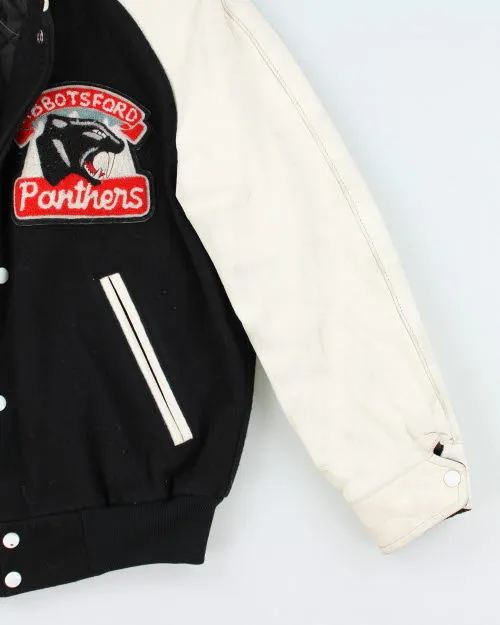 Vintage 80's Panthers Embroidered Leather Varsity Jacket - M sold by Rokit product image thumbnail 4