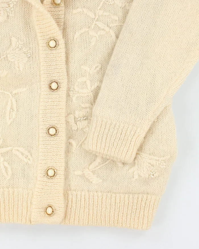 Vintage 70s Cream Knit Cardigan - L sold by Rokit product image thumbnail 4