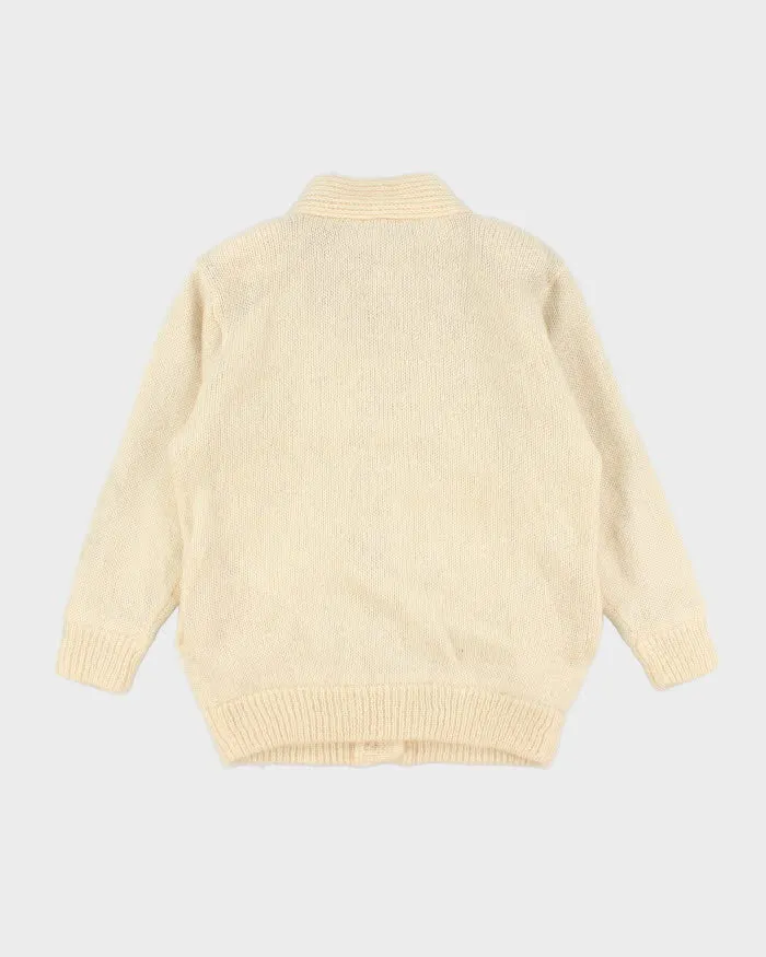 Vintage 70s Cream Knit Cardigan - L sold by Rokit product image thumbnail 2