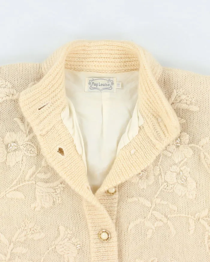 Vintage 70s Cream Knit Cardigan - L sold by Rokit product image thumbnail 3