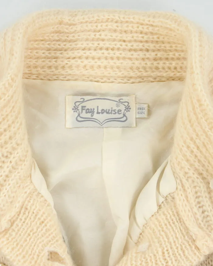 Vintage 70s Cream Knit Cardigan - L sold by Rokit product image thumbnail 5