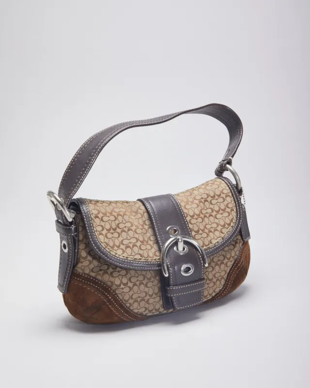 Coach Brown Leather Monogram Mini Handbag sold by Rokit