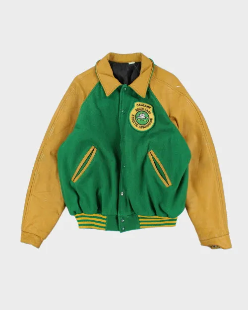 Vintage 80's Calgary Hockey Embroidered Varsity Jacket - L sold by Rokit