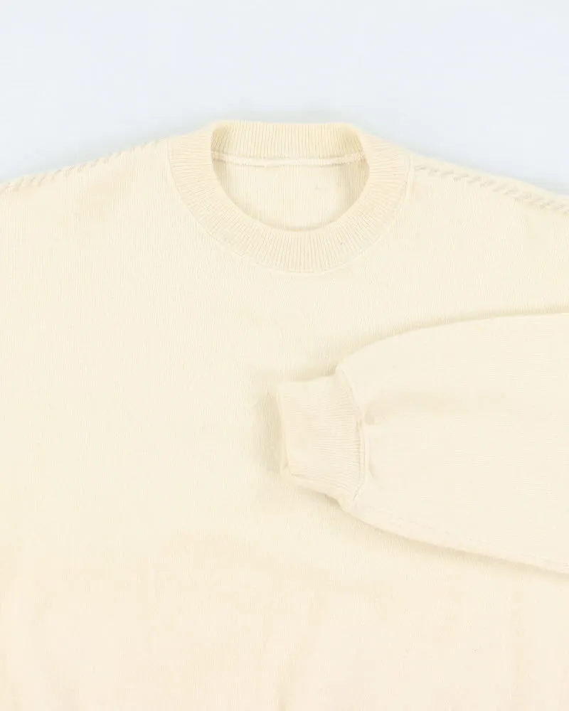 Vintage Wool Blend Cream Jumper - L sold by Rokit product image thumbnail 3