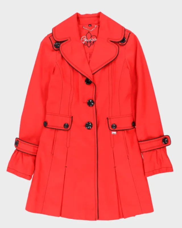 Guess Red Trench Coat - S sold by Rokit