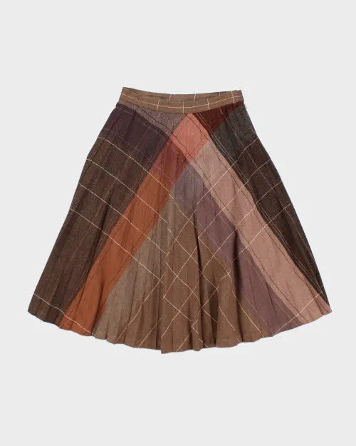 Vintage Wool Blend Checked Skirt - XS sold by Rokit