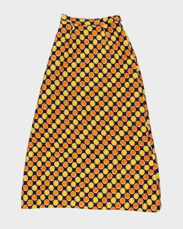 Vintage Circular Print Handmade Midi Skirt - XS sold by Rokit