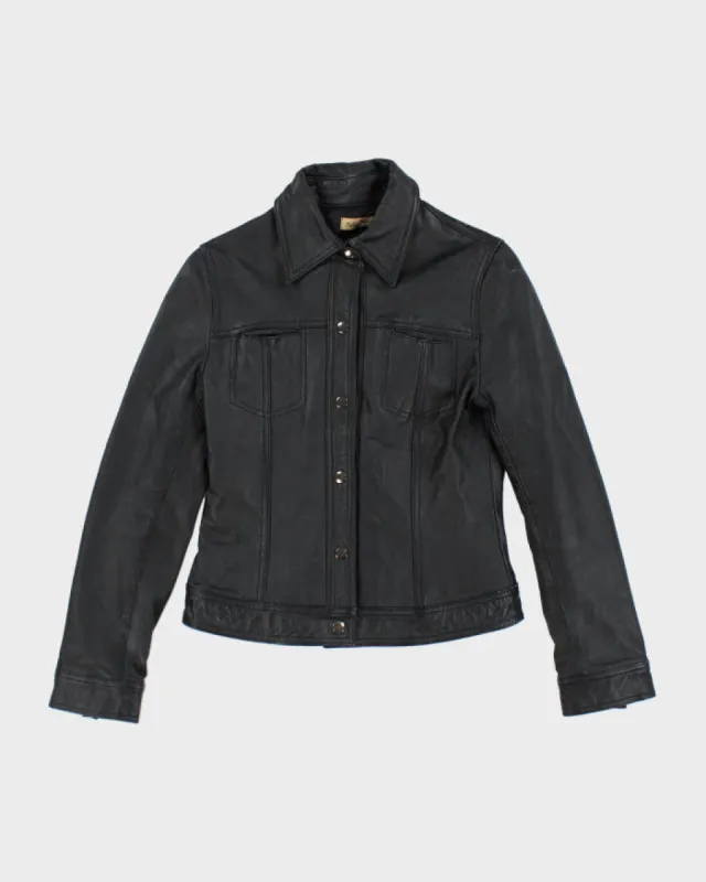 Vintage Pelle Pelle Black Leather Jacket - XS sold by Rokit