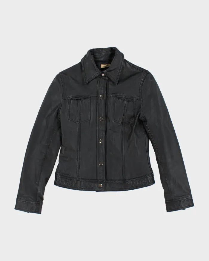 Vintage Pelle Pelle Black Leather Jacket - XS sold by Rokit