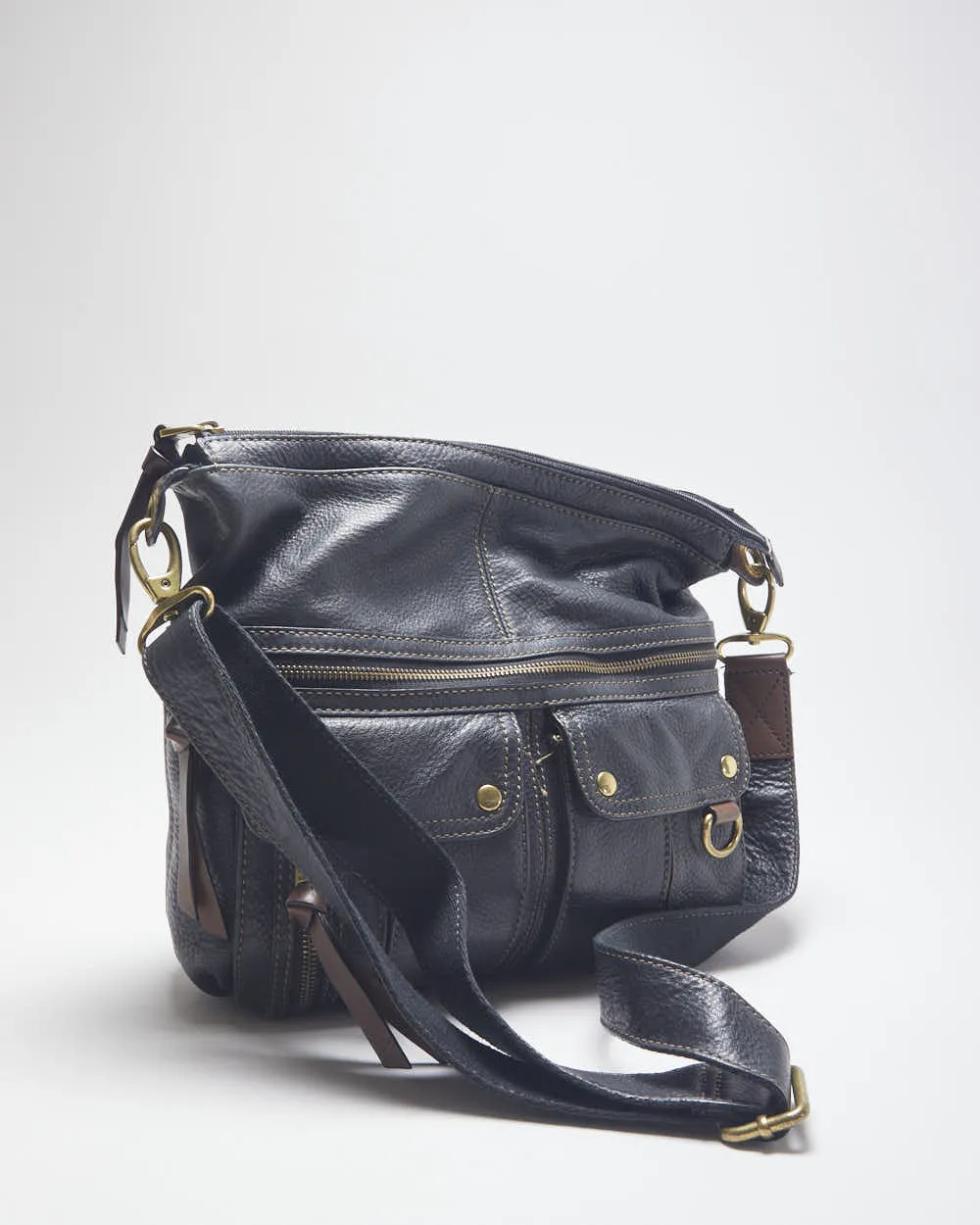 Fossil Black Leather Cross-body Bag sold by Rokit