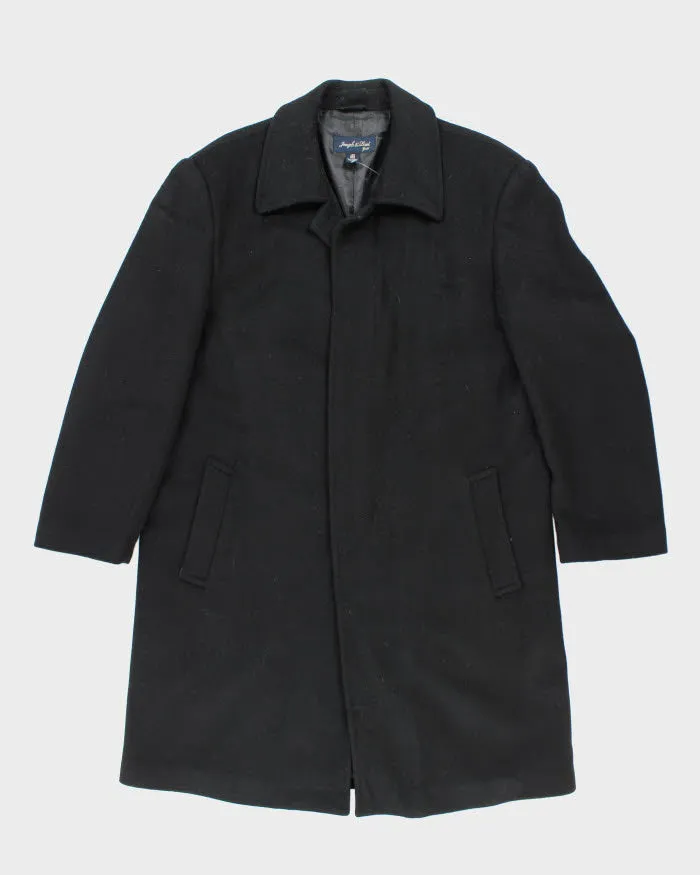 Joseph & Feiss Gold Black Wool Overcoat - L sold by Rokit