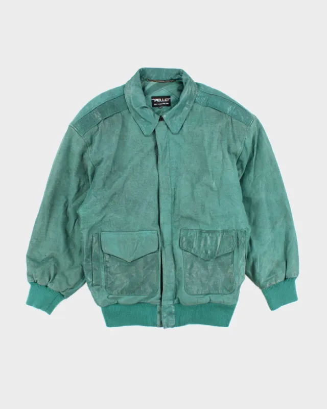 Vintage Pelle Green Leather Jacket - M sold by Rokit