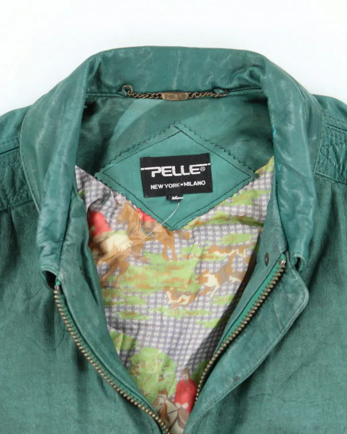 Vintage Pelle Green Leather Jacket - M sold by Rokit product image thumbnail 5