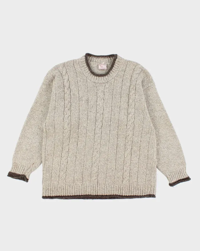 Vintage Trinity Wool Blend Aran Knit Jumper - L sold by Rokit