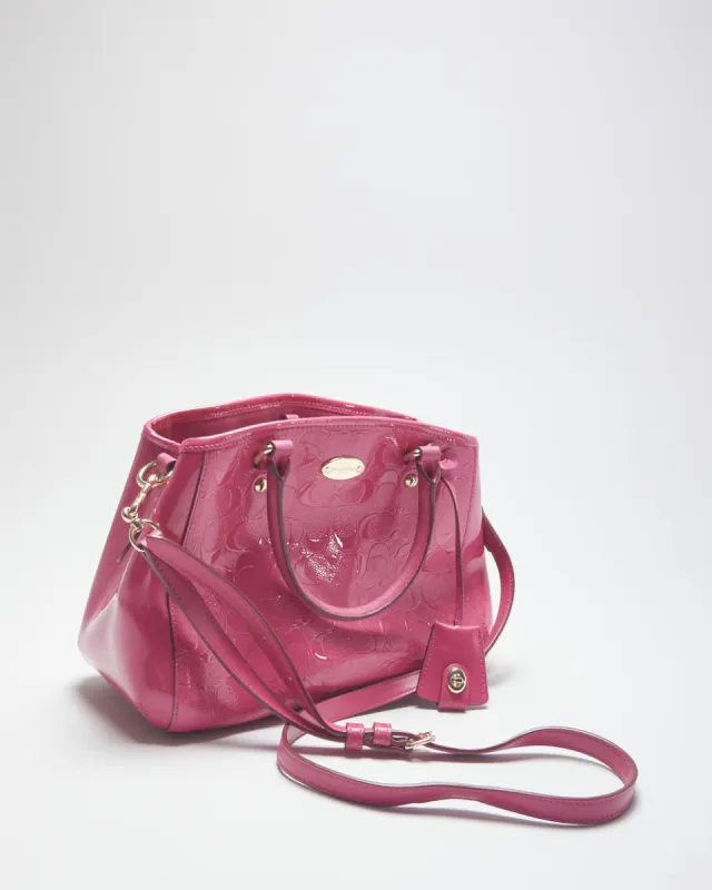 Vintage Y2K Coach Pink Monogram Leather Handbag sold by Rokit