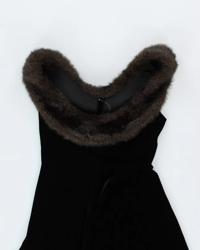 Vintage 90s Velvet Faux Fur Trim Dress - S sold by Rokit product image thumbnail 3