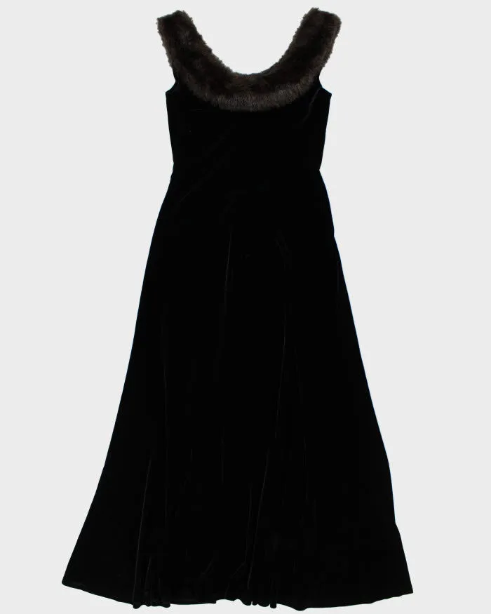 Vintage 90s Velvet Faux Fur Trim Dress - S sold by Rokit