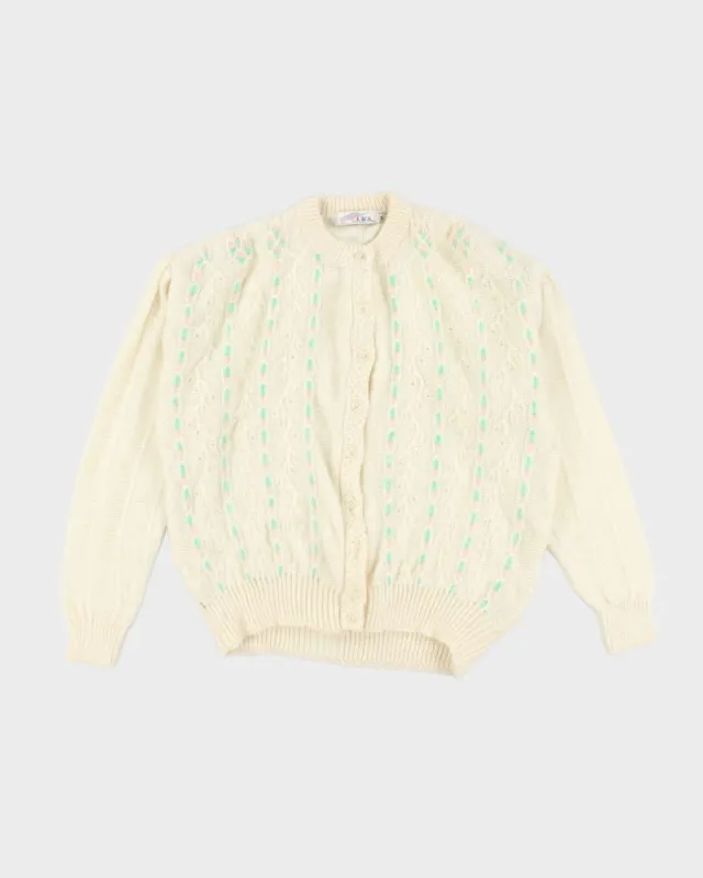 Vintage 80s Knit Cardigan - L sold by Rokit