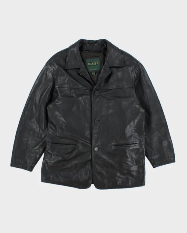 Vintage Danier Black Leather Jacket - L sold by Rokit