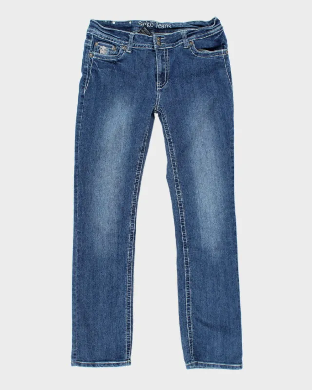 Vintage Y2K Gothic Style Dark Wash Flared Jeans - W28 L30 sold by Rokit