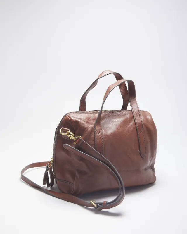 Zac Fossil Brown Leather Cross-body Bag sold by Rokit