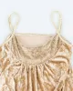 Y2k 00s Gold Velvet Sequin Cami - S sold by Rokit