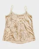 Y2k 00s Gold Velvet Sequin Cami - S sold by Rokit