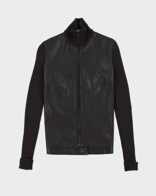 Vintage Prada Leather Knit Jacket - S sold by Rokit