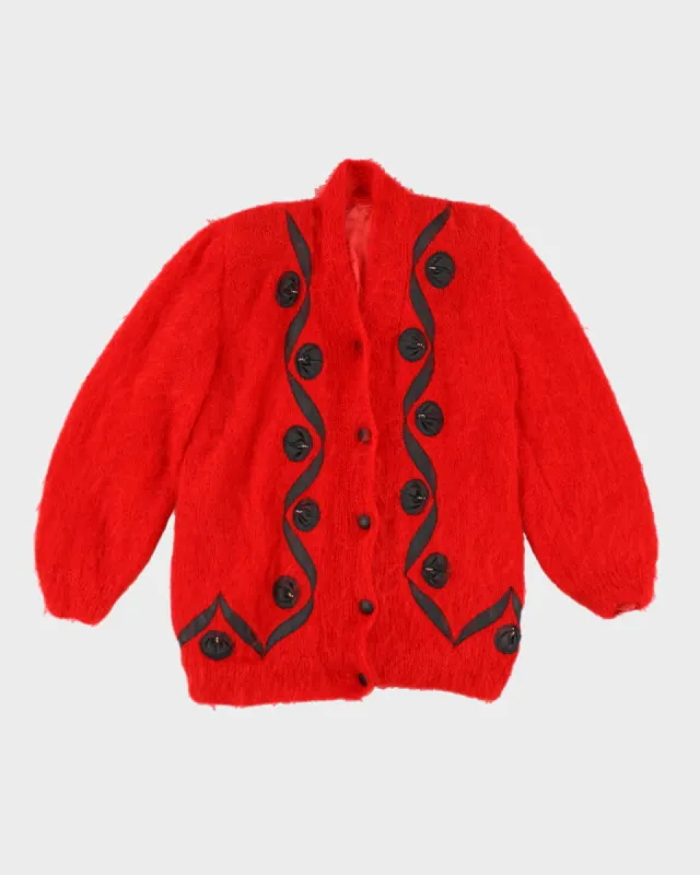 Vintage 80s Cardigan With Shoulder Pads - M sold by Rokit