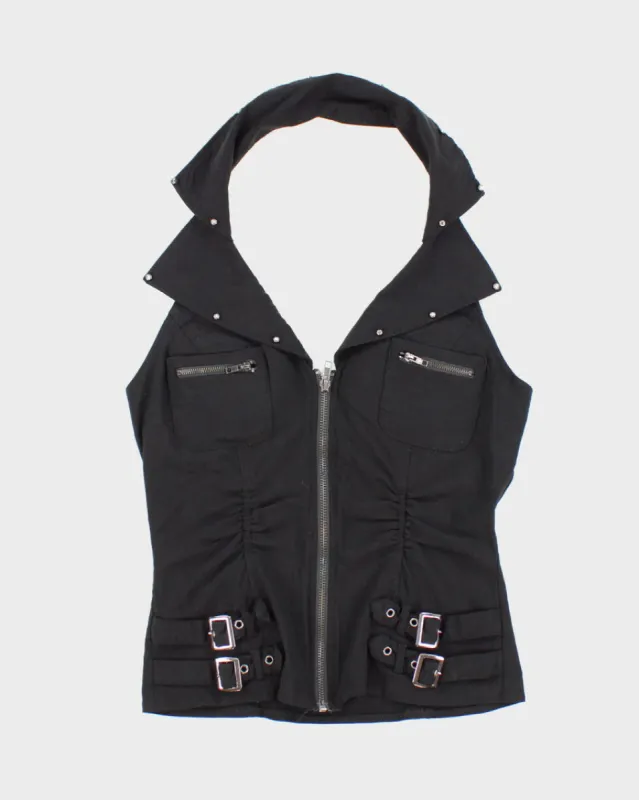 Y2k 00s Oh Yes Buckle Halter Top - L sold by Rokit