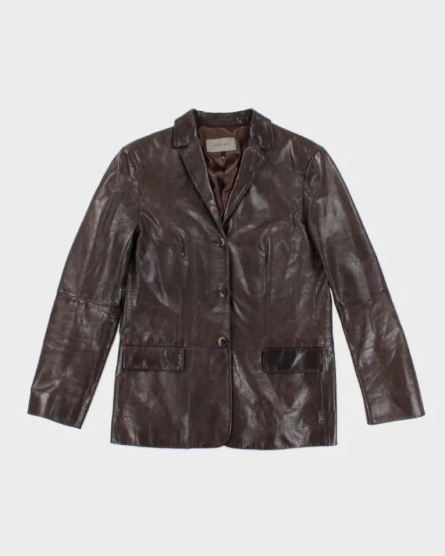 Vintage Jaeger Brown Leather Jacket - S sold by Rokit