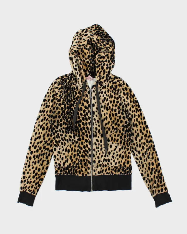Y2k 00s Juicy Couture Leopard Print Zip-up Hoodie- S sold by Rokit