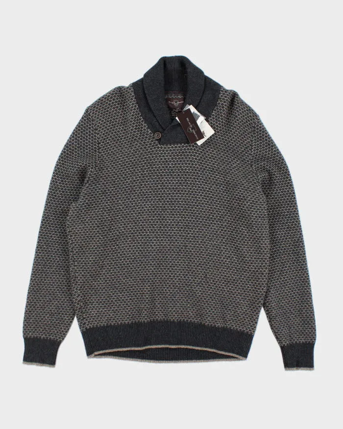 Deadstock Black Brown Wool Blend Jumper - L sold by Rokit