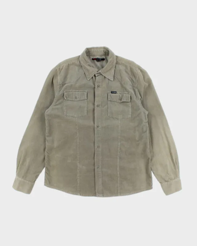 Vintage Y2K Vibe Corduroy Button Up Shirt - XL sold by Rokit