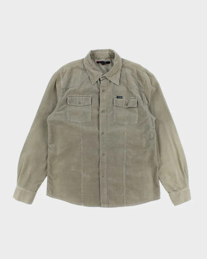 Vintage Y2K Vibe Corduroy Button Up Shirt - XL sold by Rokit
