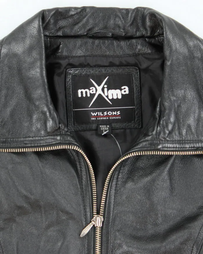 Vintage Maxima Black Leather Jacket - L sold by Rokit product image thumbnail 5