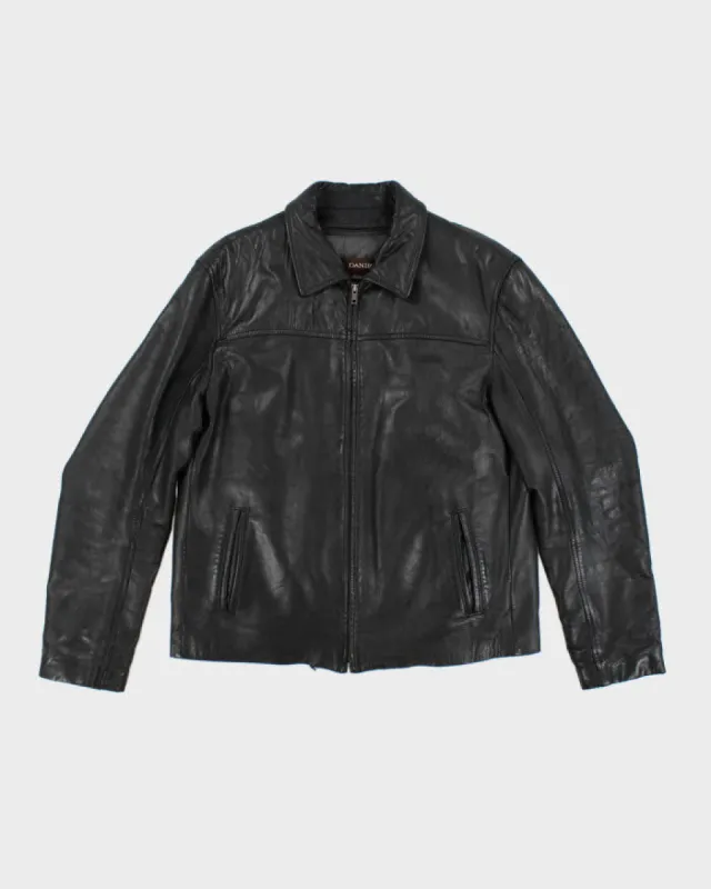 Vintage Danier Black Leather Jacket - L sold by Rokit
